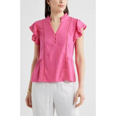 Caslonr Caslon(r) Ruffle Sleeve Popover Top In Multi
