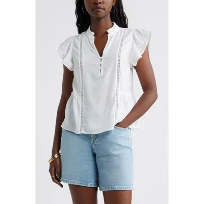 Caslonr Caslon(r) Ruffle Sleeve Popover Top In Multi