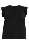 Caslonr Caslon(r) Ruffle Sleeve Top In Black
