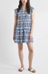 Caslonr Caslon(r) Ruffle Trim Linen Blend Shift Dress