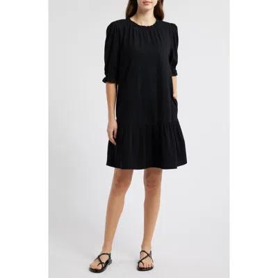 Caslonr Caslon(r) Ruffle Trim Shift Dress In Black