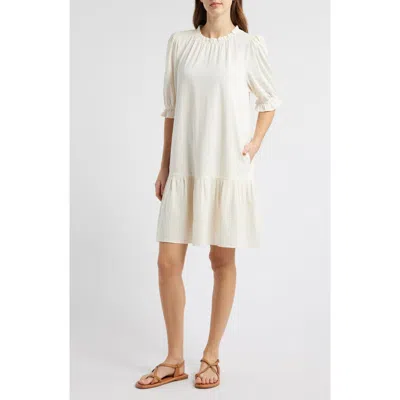 Caslonr Caslon(r) Ruffle Trim Shift Dress In Ivory Pristine