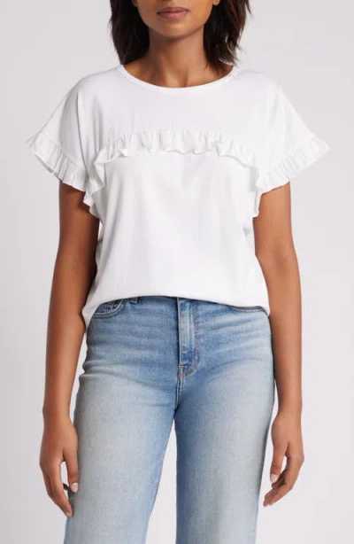 Caslonr Caslon(r) Ruffle Trim Top In White