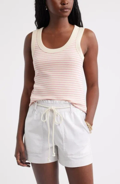Caslonr Caslon(r) Scoop Neck Rib Cotton Tank In Neutral