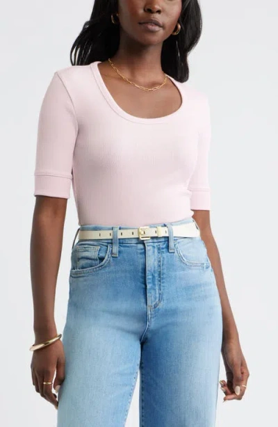 Caslonr Caslon(r) Scoop Neck Ribbed T-shirt In Neutral