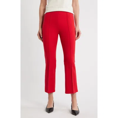 Caslonr Caslon(r) Seamed Stretch Ponte Flare Leg Pants In Red