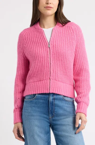 Caslonr Caslon(r) Shaker Stitch Bomber Jacket In Pink