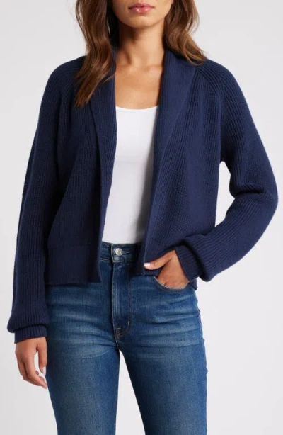 Caslonr Caslon(r) Shawl Collar Pima Cotton Blend Cardigan In Navy Blazer
