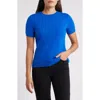 Caslonr Caslon(r) Short Sleeve Wool & Cashmere Sweater In Blue Princess