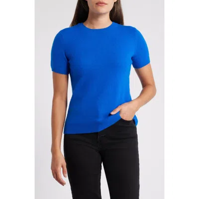 Caslonr Caslon(r) Short Sleeve Cashmere Jumper In Blue Princess