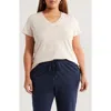 Caslonr Caslon(r) Short Sleeve Cotton & Modal V-neck Pocket T-shirt In Brown