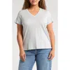 Caslonr Caslon(r) Short Sleeve Cotton & Modal V-neck Pocket T-shirt In Grey Heather