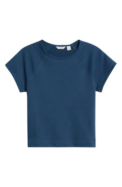 Caslonr Caslon(r) Short Sleeve Terry Sweatshirt In Navy Denim