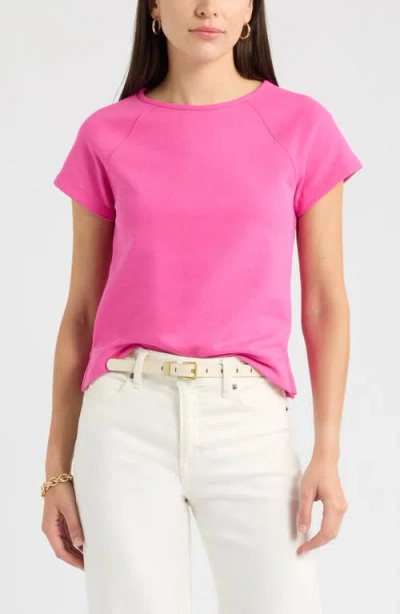 Caslonr Caslon(r) Short Sleeve Terry Sweatshirt In Pink Vibrant