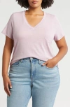 Caslonr Caslon(r) Short Sleeve V-neck T-shirt In Purple Dawn