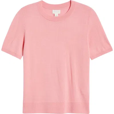 Caslonr Caslon(r) Short Sleeve Wool Blend Sweater Top