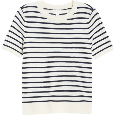 Caslonr Caslon(r) Short Sleeve Wool Blend Sweater Top