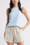 Caslonr Caslon(r) Sleeveless Cotton Blend Crewneck T-shirt In Blue
