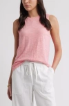 Caslonr Caslon(r) Sleeveless Cotton Blend Crewneck T-shirt In Pink