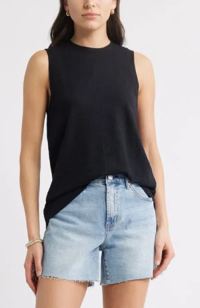 Caslonr Caslon(r) Sleeveless Cotton Blend Crewneck T-shirt