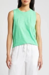 Caslonr Caslon(r) Sleeveless Cotton Blend Crewneck T-shirt In Green Celtic