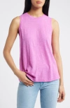 Caslonr Caslon(r) Sleeveless Cotton Blend Crewneck T-shirt In Pink Rosebud
