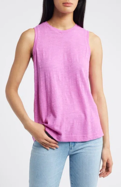 Caslonr Caslon(r) Sleeveless Cotton Blend Crewneck T-shirt In Pink
