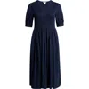 Caslonr Caslon(r) Smocked Bodice Cotton Jersey Dress In Navy Blazer