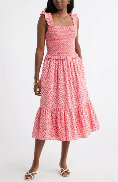 Caslonr Caslon(r) Smocked Tiered Sundress In Pink