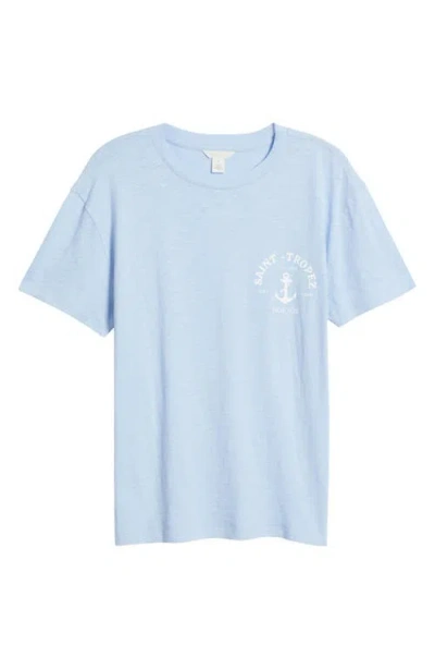 Caslonr Caslon(r) St Tropez Cotton Graphic T-shirt In Blue