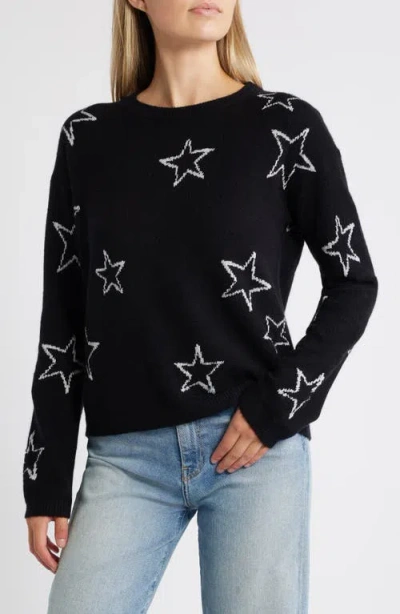 Caslonr Caslon(r) Star Jacquard Sweater In Black- Silver Sketched Star