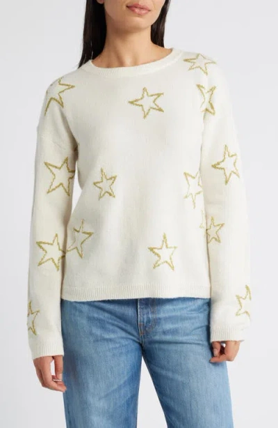 Caslonr Caslon(r) Star Jacquard Sweater In Ivory- Gold Sketched Star