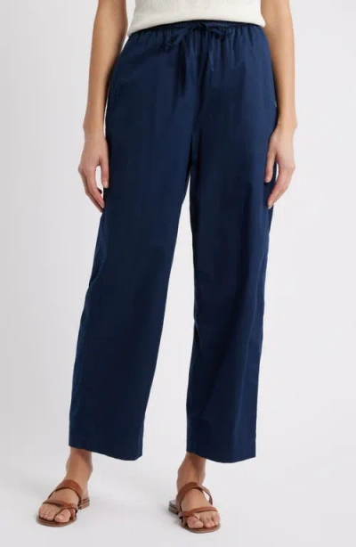 Caslonr Caslon(r) Stretch Cotton Drawstring Ankle Pants In Blue