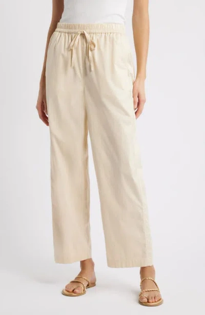 Caslonr Caslon(r) Stretch Cotton Drawstring Ankle Pants In Neutral