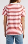 Caslonr Caslon(r) Stripe Cotton Graphic T-shirt In White- Red Asher Stripe