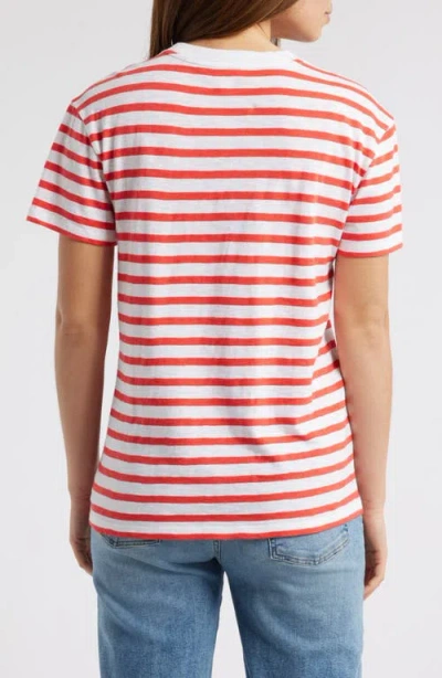 Caslonr Caslon(r) Stripe Cotton Graphic T-shirt In White- Red Asher Stripe