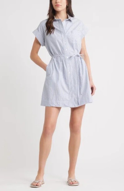 Caslonr Caslon(r) Stripe Cotton Mini Shirtdress In Multi