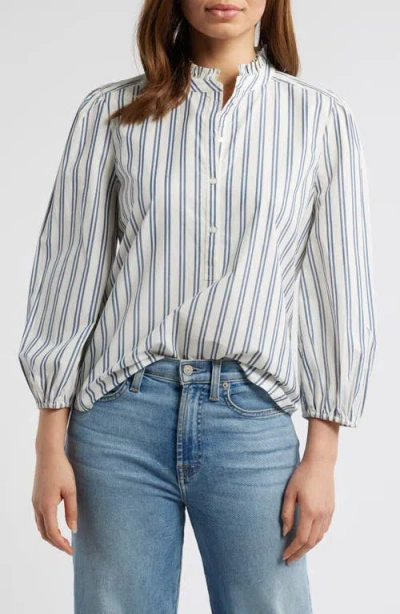 Caslonr Caslon(r) Stripe Cotton Popover Shirt In Ivory-blue Ensign Sandy Stripe