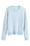 Caslonr Caslon(r) Stripe Crewneck Rib Sweater In Blue Falls- Ivory Stripe
