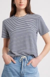 Caslonr Caslon(r) Stripe Crop T-shirt In Navy- White Beck Stripe