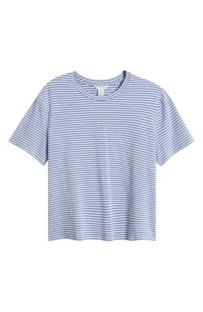 Caslonr Caslon(r) Stripe Crop T-shirt In Blue