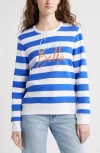 Caslonr Caslon(r) Stripe Embroidered Graphic Sweatshirt