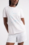Caslonr Caslon(r) Stripe Embroidered Script Cotton Graphic T-shirt