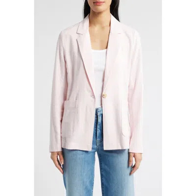 Caslonr Caslon(r) Stripe Linen Blend Blazer In Pink Balm