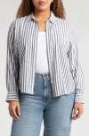 Caslonr Caslon(r) Stripe Linen Blend Button-up Shirt In Navy Blazer Katie Stripe