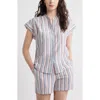 Caslonr Caslon(r) Stripe Linen Blend Short Sleeve Button-up Shirt