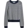 Caslonr Caslon(r) Stripe Pima Cotton Sweater In Navy- Ivory Emily Stripe