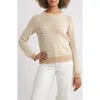 Caslonr Caslon(r) Stripe Pima Cotton Sweater In Tan- Ivory Emily Stripe