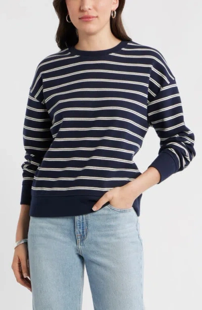 Caslonr Caslon(r) Stripe Pullover Sweatshirt In Blue