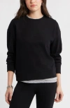Caslonr Caslon(r) Stripe Pullover Sweatshirt In Black